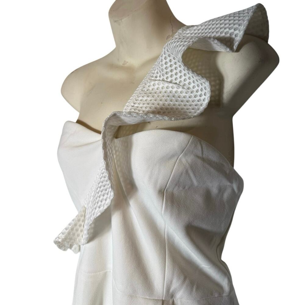 NWT Hello Molly Lavish Soirées Mini Dress White XL 10 Ruffle Strap Bridal Shower - Picture 4 of 8